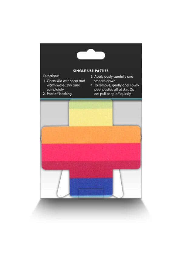 NS Novelties Pretty Pasties Pride Cross & Star Rainbow 2 Pair - Image 2