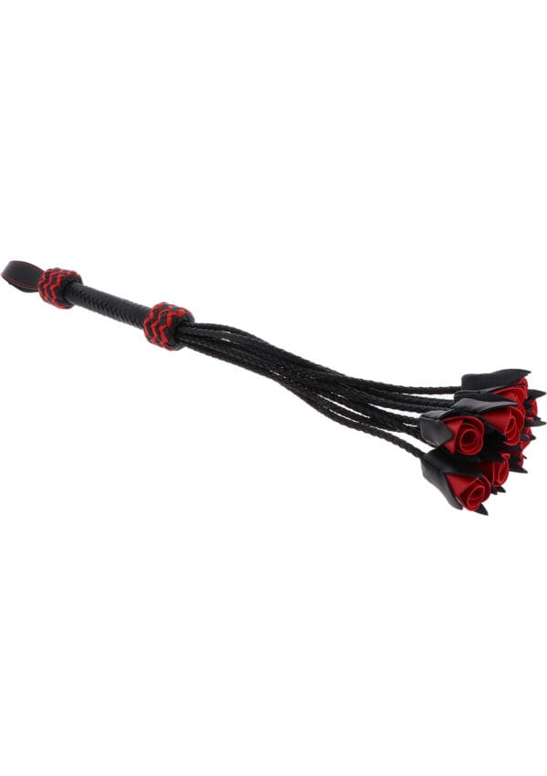 Hidden Desire Masters Real Leather Roses Whip - Image 2