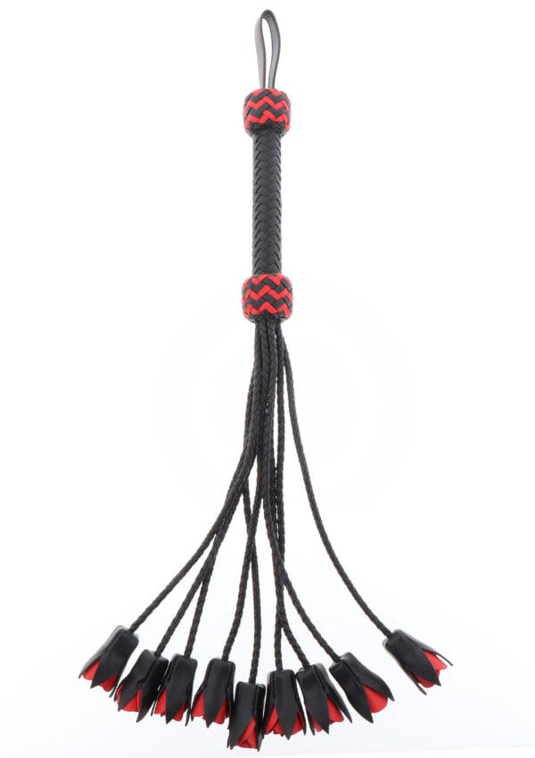 Hidden Desire Masters Real Leather Roses Whip - Image 3