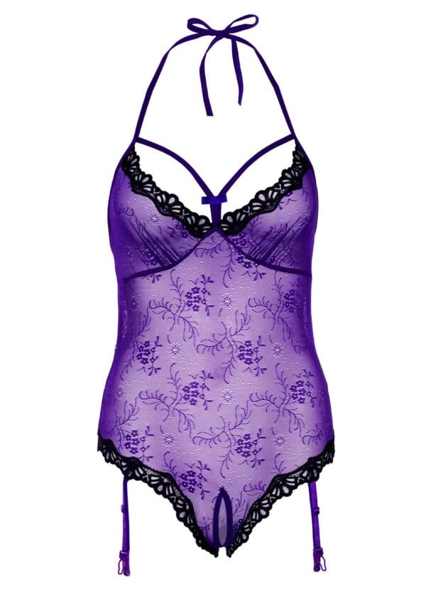 Daring Intimates Lace Teddy with Open Crotch - Image 5