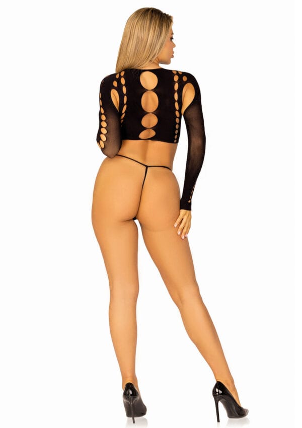 Leg Avenue Long Sleeve Crop Top & String - Image 5